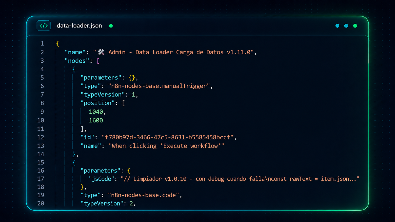 Vista del workflow entregable 1